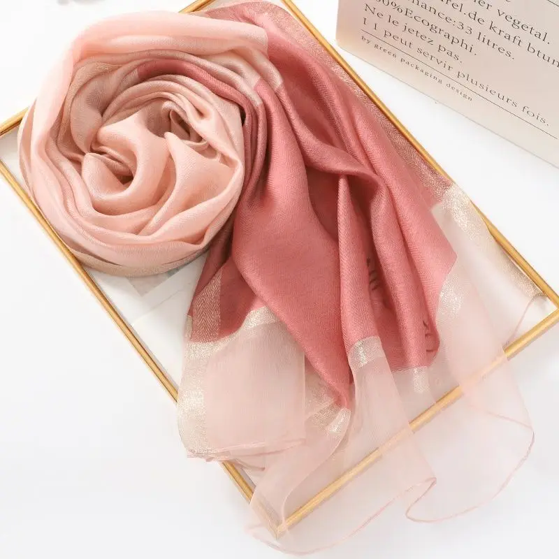 2024 New Gift Silk High-grade Elegant Silk Scarves Women's Thin Shawls Spring and Autumn New Rectangular Scarves Shawls L78