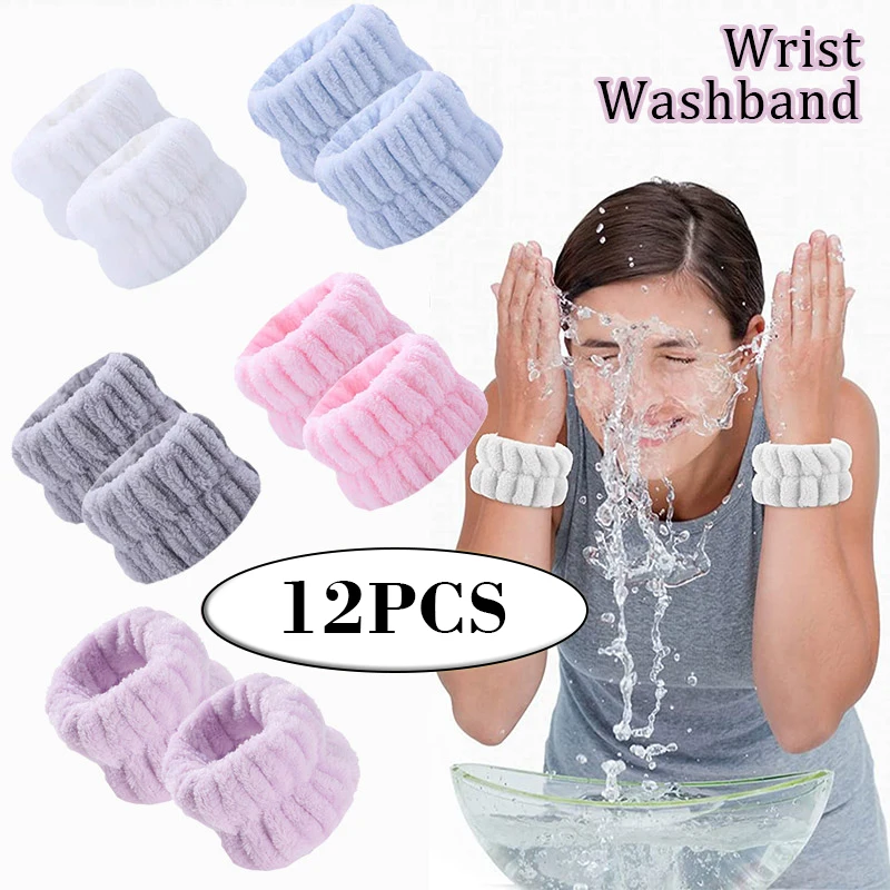 Wrist Washing Belt Soft Microfiber Towel Wristbands For Washing Face Water Absorption Washing Prevent Wetness Wrist Washband