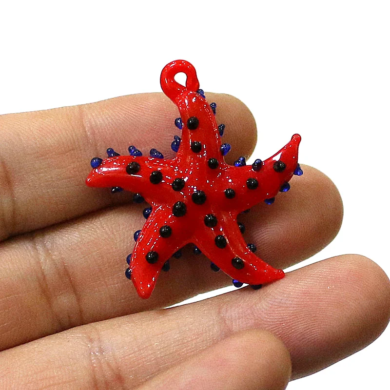 Niedliche meeres tiere Seestern Charme Miniatur glas Seestern Anhänger Dekoration für DIY Schmuck Halskette Armband Herstellung Zubehör oder Aquarium Dekoration Vorräte – Detail 7