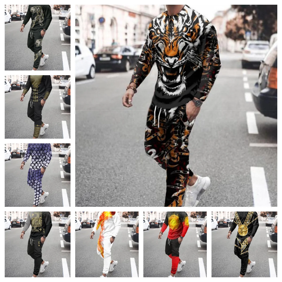 

25-26 Лидер продаж, роскошный уличный весенне-осенний повседневный мужской модный костюм с длинными рукавами для взрослых, повседневный спортивный крутой тренд, свободный Y2K