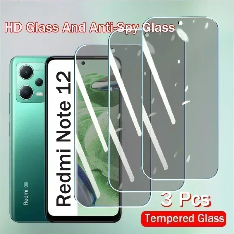 3Pcs Privacy Tempered Glass For Xiaomi Redmi Note 12 11 12C 10 9 Pro Plus 12S 11S 10S 9S Anti-spy Screen Protector Cover Glass