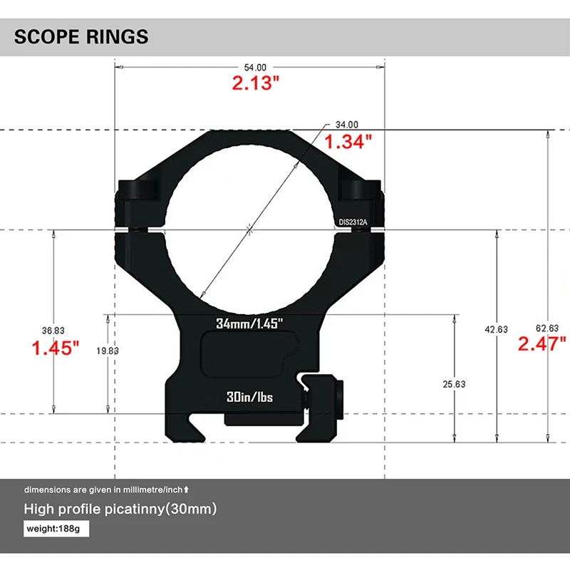 Imagem -02 - Anel de Escopo de Rifle Discovery 34 mm 35 mm para Trilho Picatinny Cnc 7075 Acessórios de Caça de Alumínio de Aviação Anel de Montagem de Visão Óptica