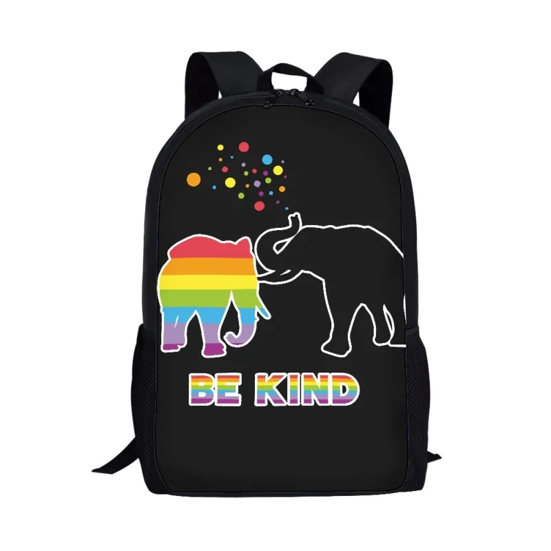 Rainbow Text Pattern LGBT Printing School Backpack for Children Cartoon Student Durable School Bag Unisex Backpack Lightweight