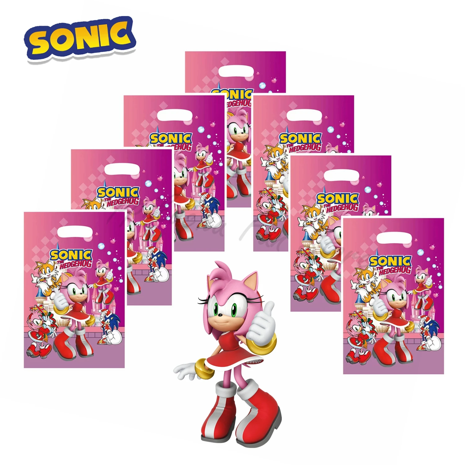 NUEVA Bolsa de Regalo de Dibujos Animados de Shadow SONIC y Amy para Fiesta de Cumpleaños Infantil, Bolsa con Estampado de Sonic, Juguetes Populares para Fiestas Infantiles
