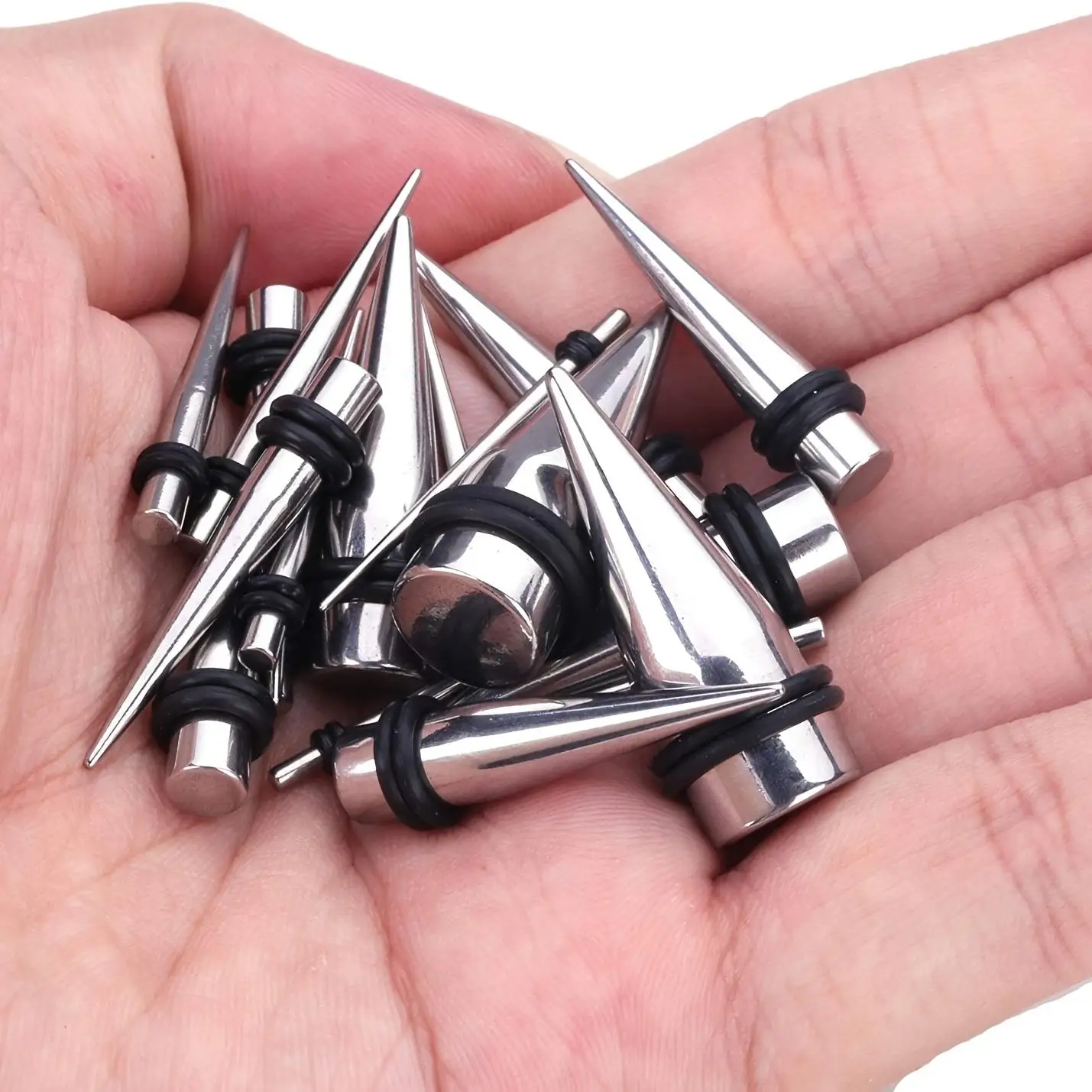 36pcs/Lot Ear Stretching Kit Tapers Plugs Eyelets 316L Stainless Steel Tapers and Plugs Expander Set Body Piercings