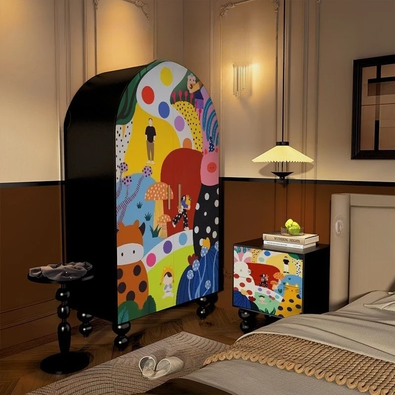 Dopamine cream wind cabinet bedroom wardrobe room wardrobe free installation storage finished clothes