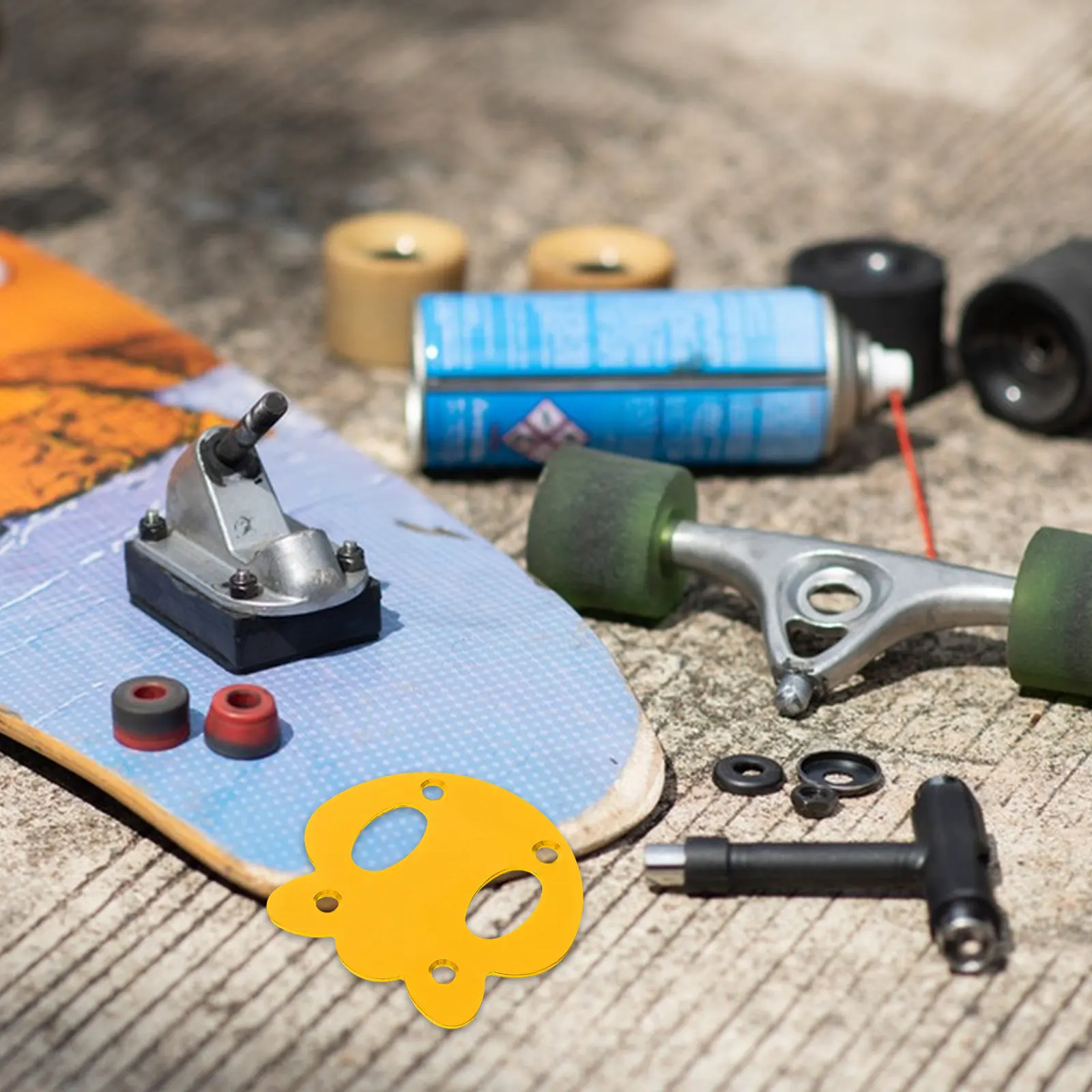 

2Pcs Panda Longboard Deck Gasket Aluminum Alloy Anti Dent Washer Skateboard Deck Guard Protector for Carving Street Tricks