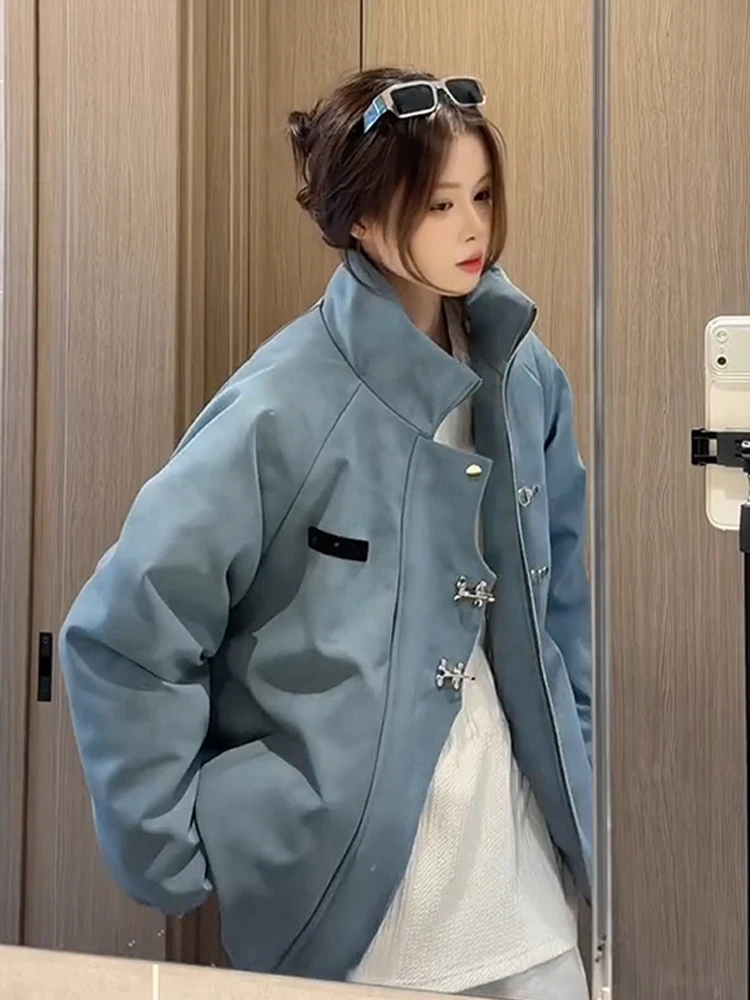 جديد الصينية Sle ماتي الأزرق مصبوغ بولي Leather الجلود Thiened القطن الرجال الشتاء خمر Sle Jaet ملابس خارجية دافئة الشباب Faion #2