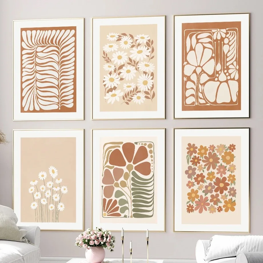 Plant Small Fresh Flower Art Hanging Painting Restaurant Decoration Painting Living Room Cure Department Cream Hanging Painting