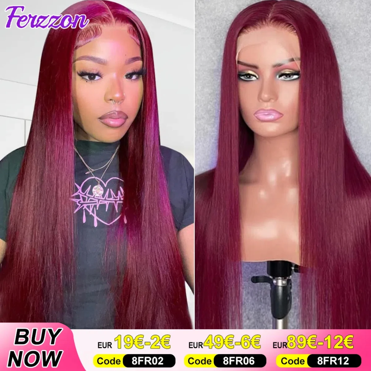 99J Straight Burgundy Human Hair Wigs 180 Density 28 Inch 13x4 Frontal Burgundy Wig Pre Plucked With Baby Hair Red Wine Wavy Wigs