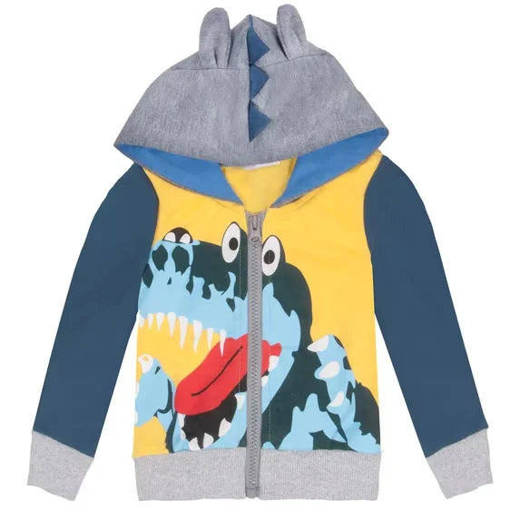 Little Hand Toddler Boys Jacket Cartoon 3D Dinosaur Animal Zipper Spring Autumn Hoodies Coat for Kids 2-7 Years Old