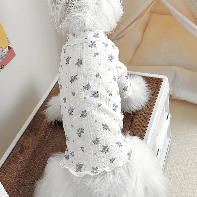 Small Floral Base Coat Small Dogs Clothes Teddy Bear Cat Spring and Summer  Puppy Clothes Dog Summer Clothes Dog Shirt