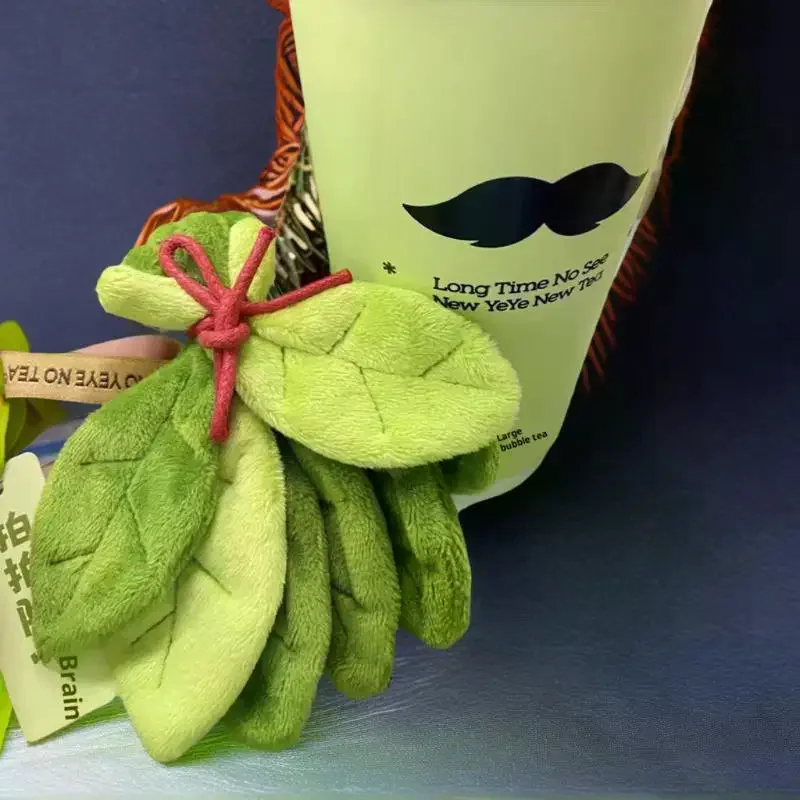 Ciondolo in peluche con foglia di pomelo da 1 pezzo per rimuovere lo sfortunato; Accessorio per la camera da letto di casa, portachiavi con motore, omaggio di compleanno