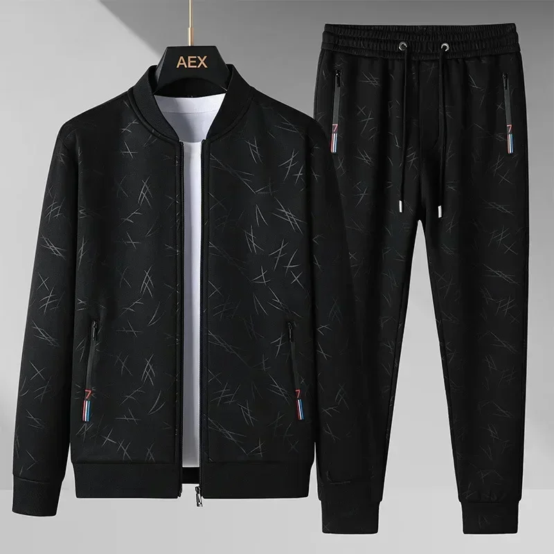2025 Jacket Sport Tracksuits Sports Jogging Male Fitness Clothing Men\'s Jacket+Pants Two Piece Running Sets Father\'s Gift