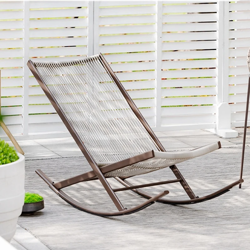 Recliner for Adults Outdoor Rocking Chair Balcony Leisure Rattan Sofa Home Furniture Lie-down стул дизайнерская мебель muebles