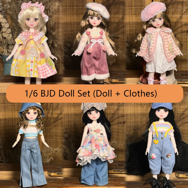 

Кукла 1/6 BJD 12-дюймовое шаровое шарнирное тело с полным нарядом – 20 суставов Одежда в стиле Лолиты для модных кукол своими руками на заказ