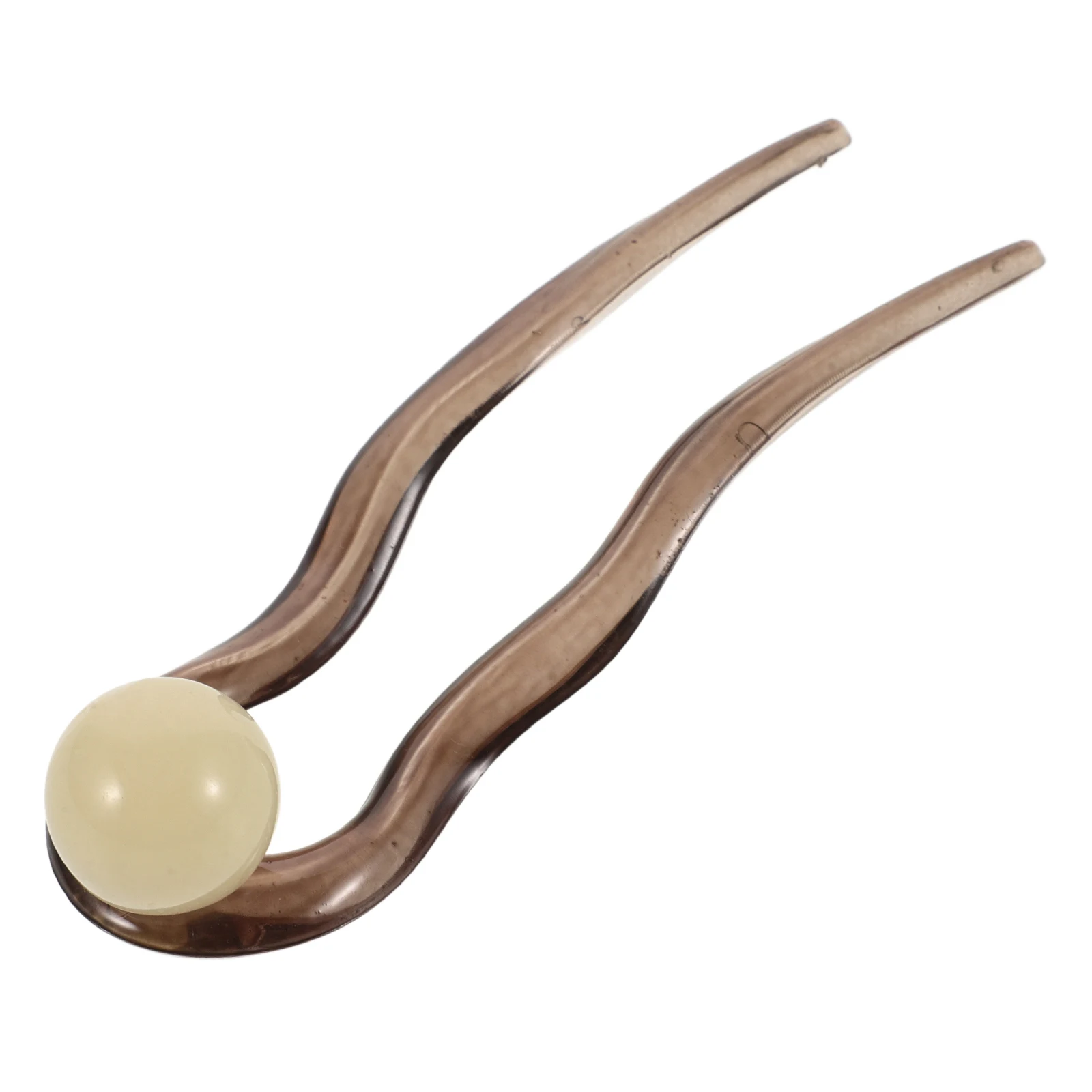 

U Shaped Hairpin for Women Elegant Pearl Decorative Pins Vintage Style French Plastic Thick Hair Accessories Bun Holder