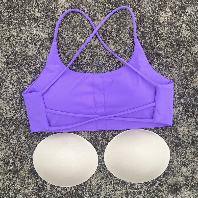Frauen Sport-Bh Sexy Kreuz Straps Zurück Fitness Bralette High Impact Gym Yoga Workout Crop Top Weste Push-Up Lauf Unterwäsche