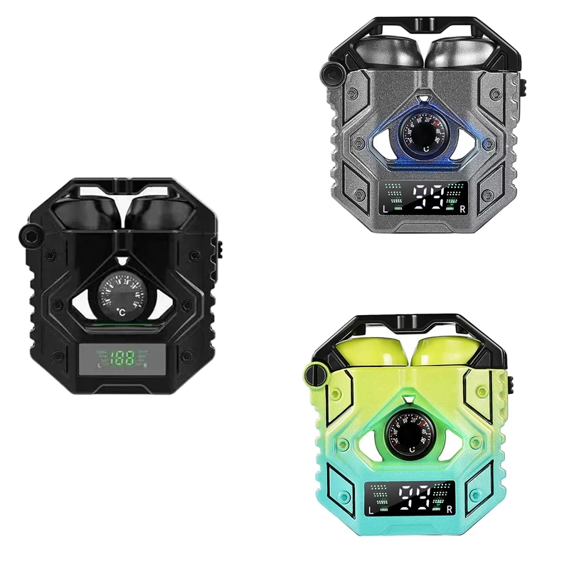 

Dual Waterproof Wireless Headphones 300Mah Charger Case, 40Mah X2 Headphones-The Gift Black