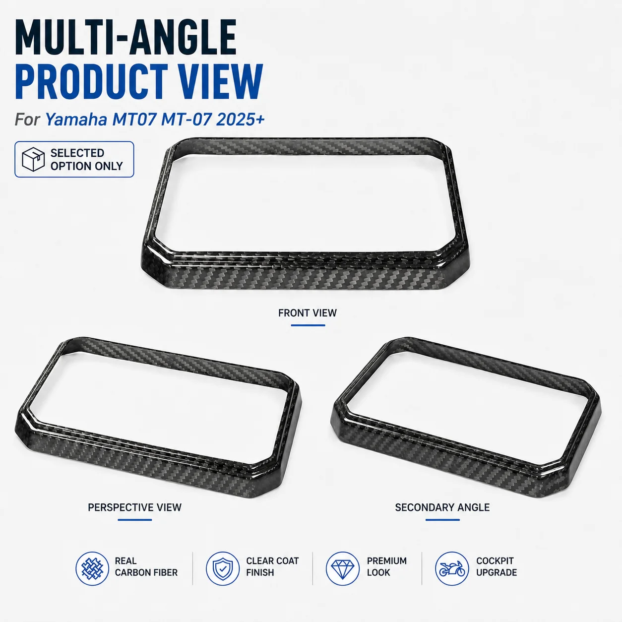 Instrument Cover Gauge Bezel Dashboard Trim Carbon Fiber Cockpit Panel for Yamaha MT07 MT-07 2025+ Motorcycle Accessories