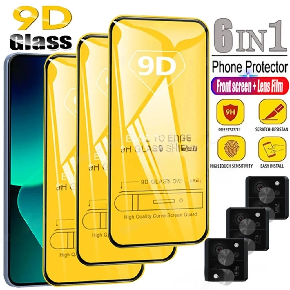 

6IN1 9D Tempered Glass For Xiaomi Mi 14 13T 12T 11T 10T 9T Pro 11 Lite 5G Camera Screen Protector For Mi 11 10T 9 8 Lite Glass