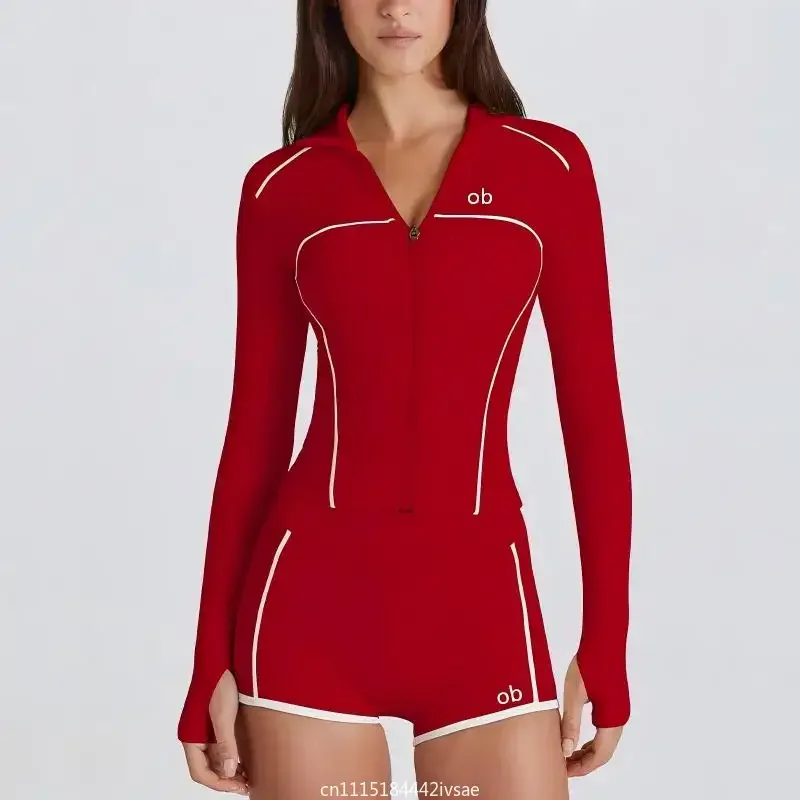 New Women's Yoga Clothes Long Sleeved Fashionable Bodybuilding Slim Fit Top Zipper Sun Protection Breathable Quick Drying Jacket