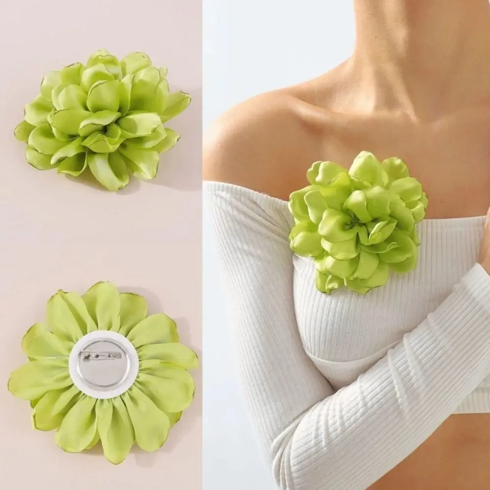 دبوس شعر ثلاثي الأبعاد مصنوع يدويًا للنساء ، بروش وردي رومانسي ، فن القماش ، مصنوع يدويًا ، إكسسوارات إبداعية ، موضة