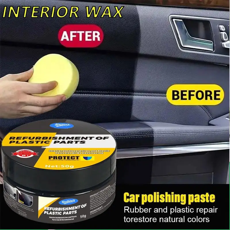 プロ仕様の車の傷修復ペースト＆プラスチック磨きワックス、内装外装トリム修復剤、タイヤにも使用可能、長持ちする輝き