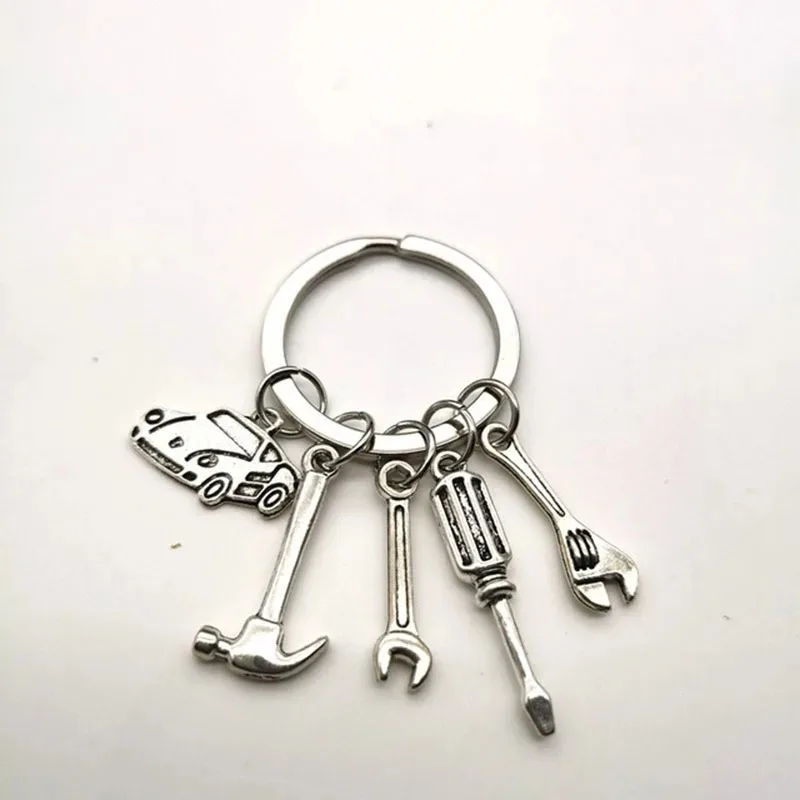 Keychain mini repair tool, creative small hanging ornament, alloy, punk style, practical for daily use