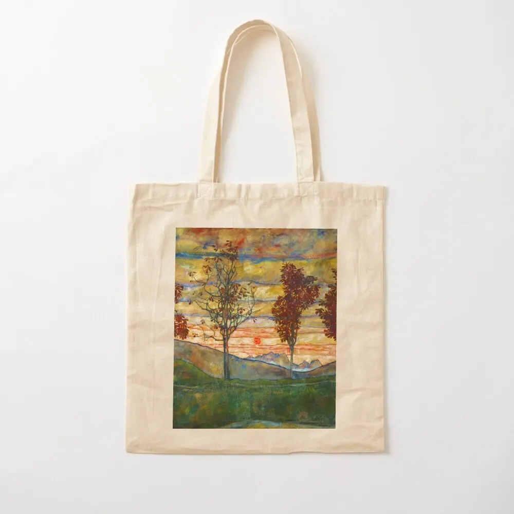 Egon Schiele Four trees, 1917 Tote Bag personalized tote custom bags Tote Bag