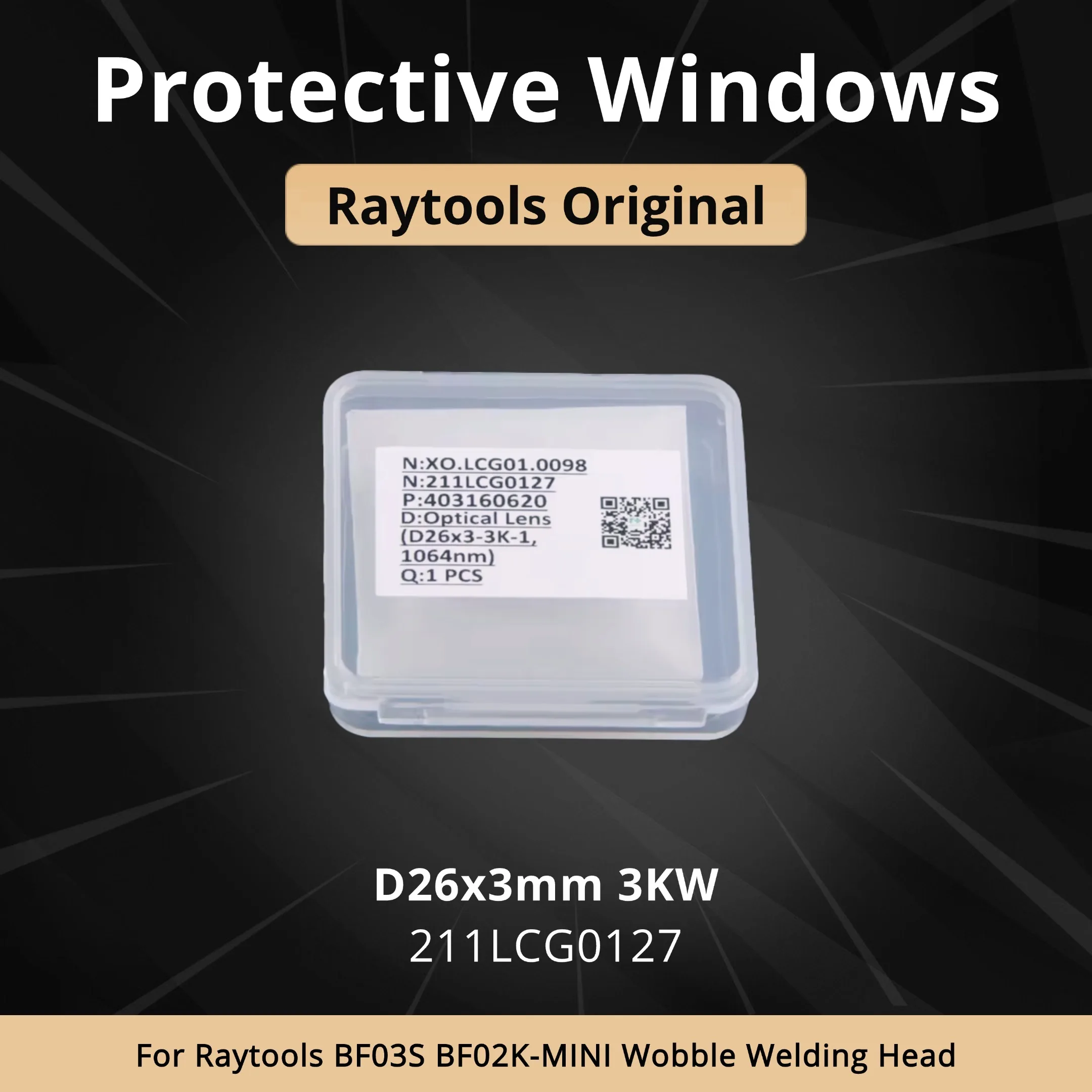 Header 10Pcs/lot Raytools Original Laser Protective Windows 26x3mm Lense For Raytools BF03S BF02K-MINI Wobble Welding Head