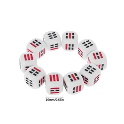 6/10Pcs 16mm New Gossip Zhouyi Ching Resin D6 Dice Shake 64 Hexagram Board Game Accessories