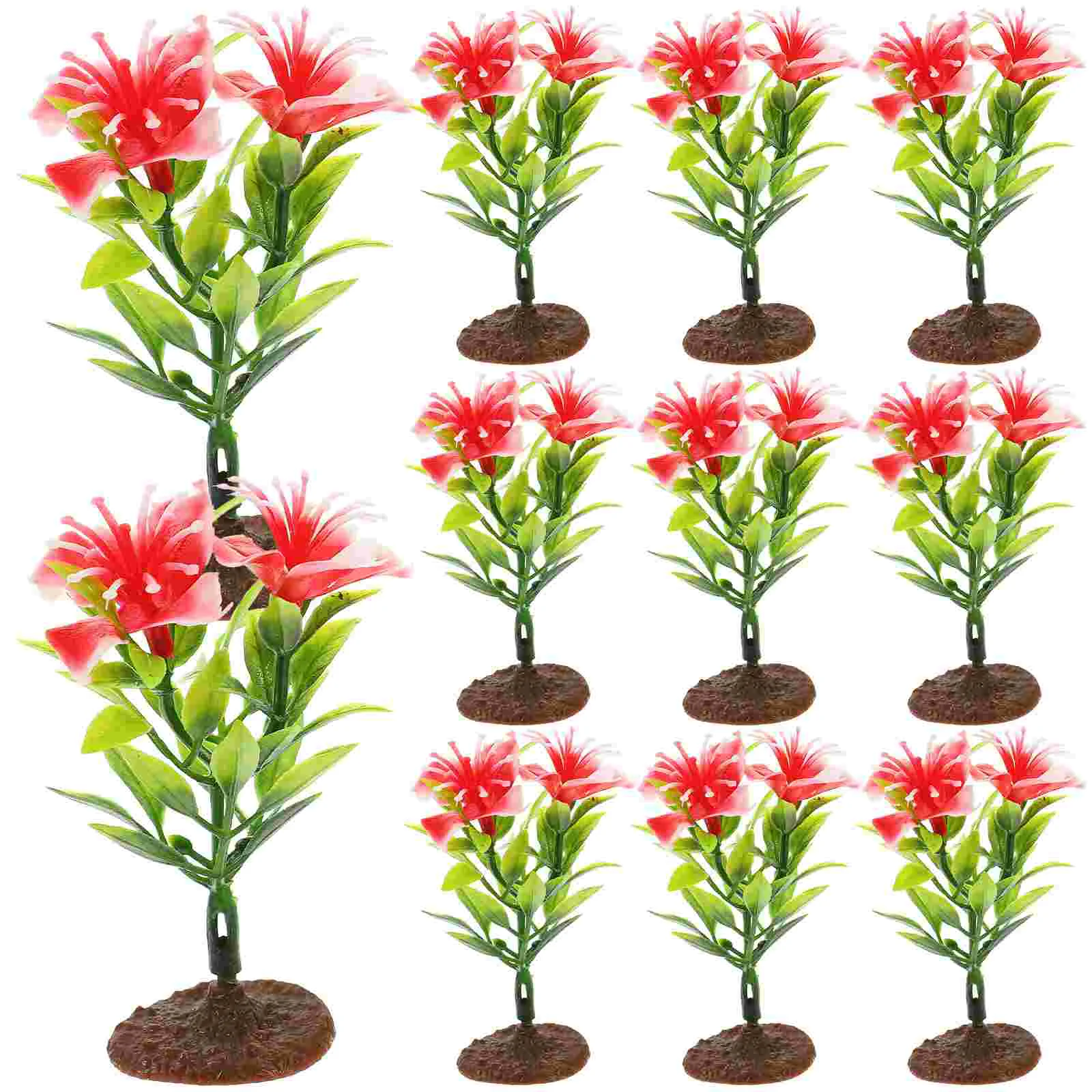 15 Pcs Mini Artificial Flower Plant for Crafts Plants Party Tabletop Miniatures Decor Fake Decorations Lifelike Model