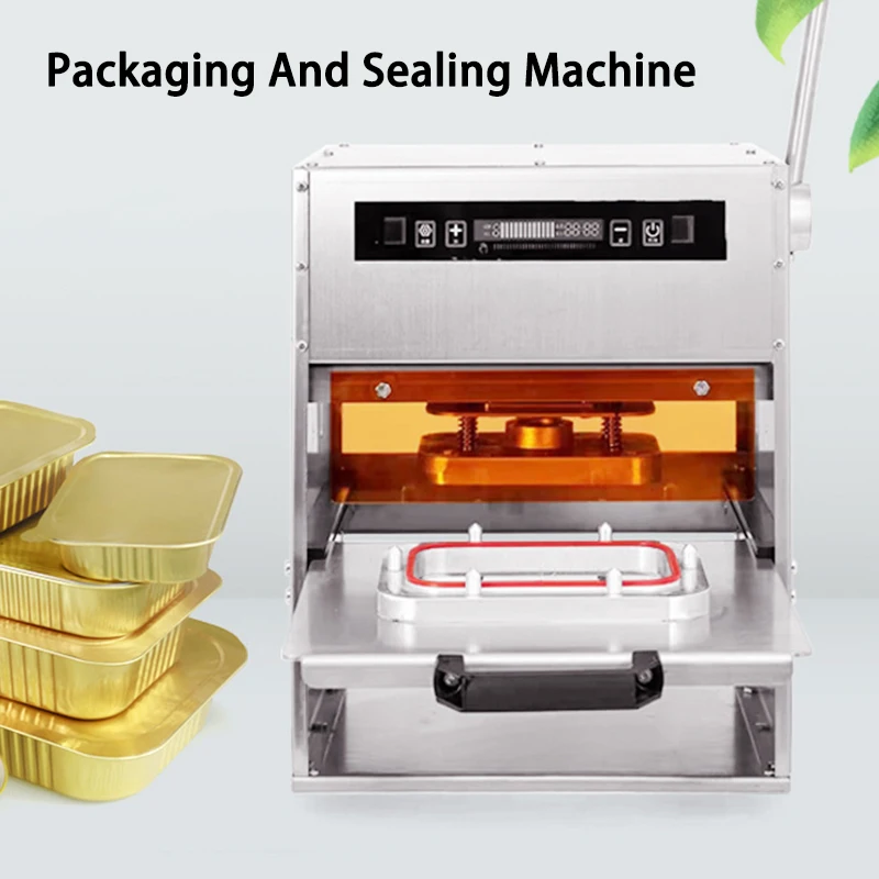 Food Sealer Electric Heat Aluminum Foil Sealing Machine For Food Meal Box Semi-Manufactured/Take-Out Food Packaging Bowl/MealBox