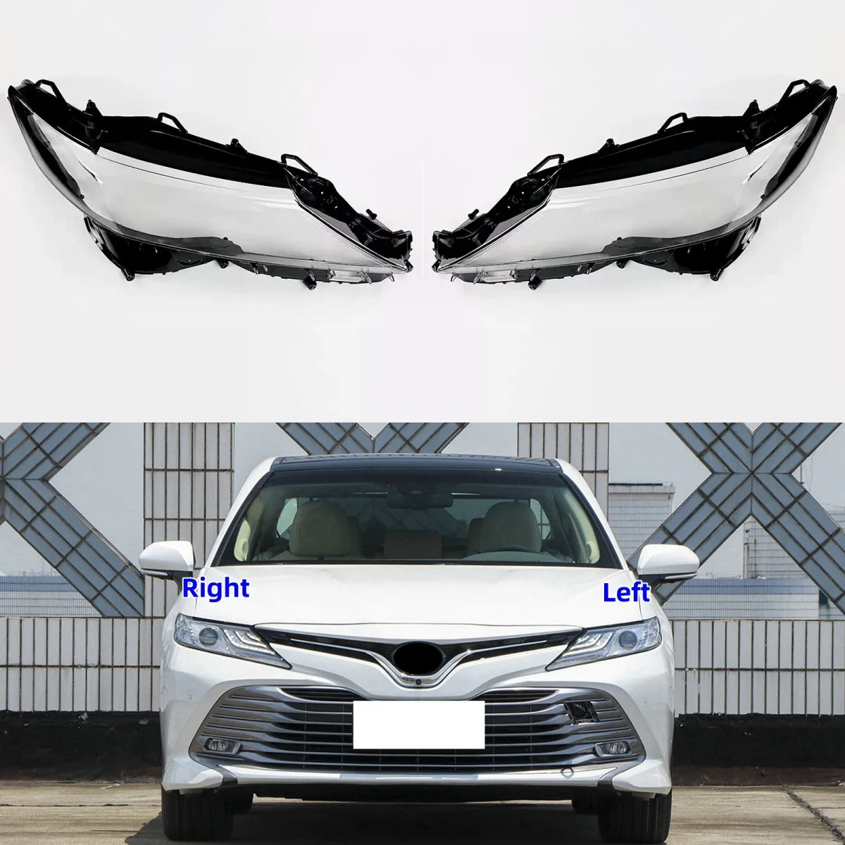 

For Toyota Camry 2018 2019 2020 2021 Headlamp Lens Glass Shell Car Front Headlight Glass Cover Plexiglass Clear Lamp Lampshade
