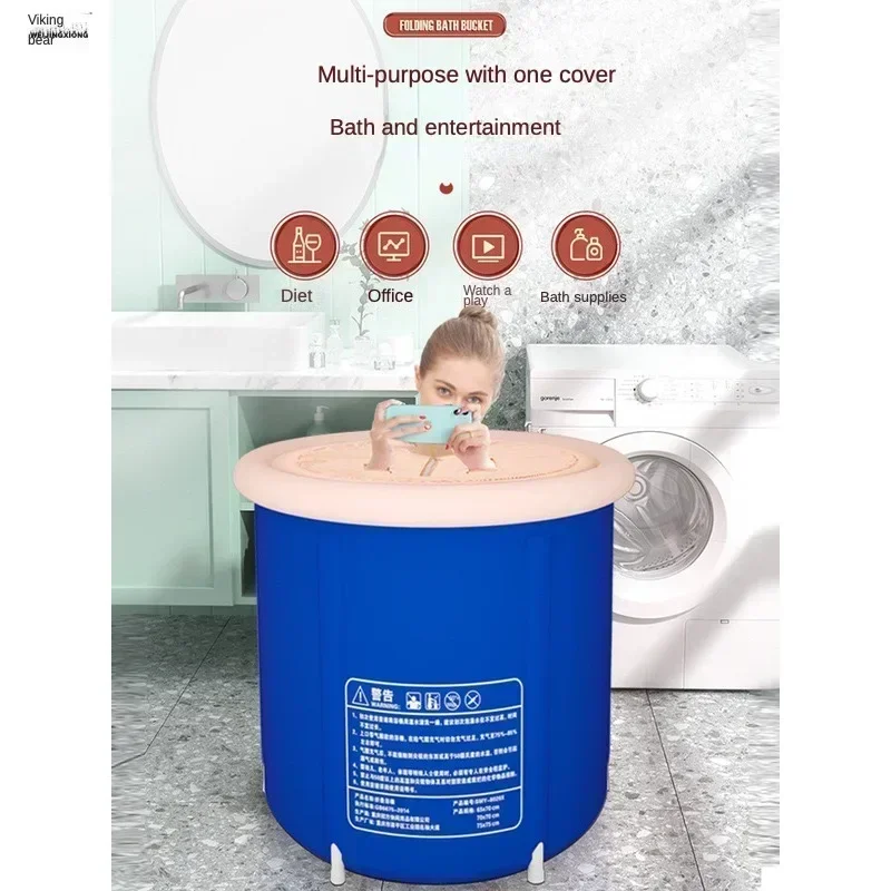 foldable Sitting in a Bathtub,  Adult Household Inflatable Sitz Bathtub Thickened Full Body Bathtub