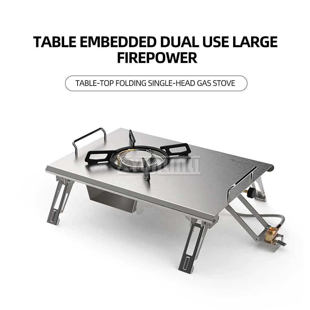 

Stainless Camping Stove High Power Windproof Portable Outdoor Stove Folding Single-head Gas Furnace