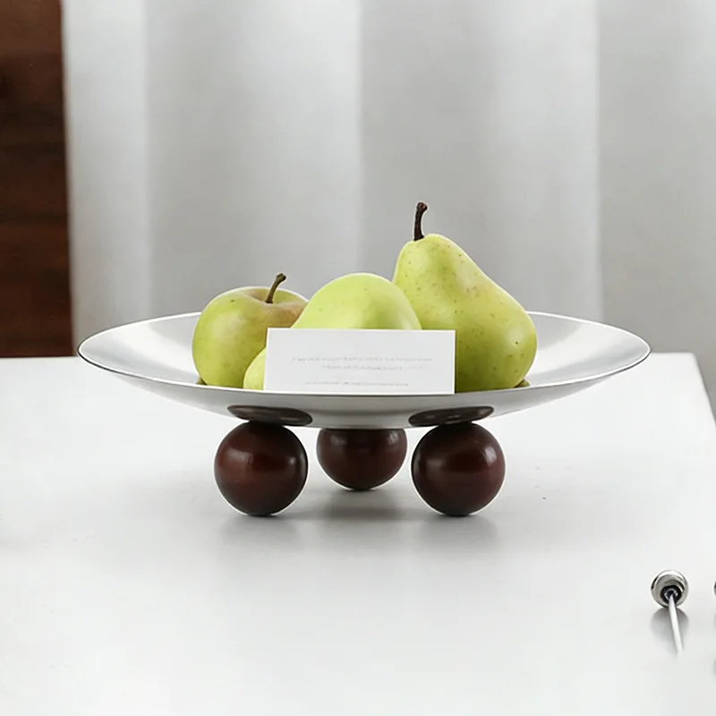 

Modern Luxury Bowl Stainless Steel Fruit Plate Creative Desktop Storage Tray Ornament Simple Restaurant Decorative Storage Plate