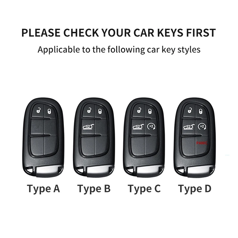For Jeep Chrysler 300 200 Cherokee Wrangler Compass Renegade Fiat 500X Car Shell Keychain Anti-Scratch Cover Garnish Accessories view 3