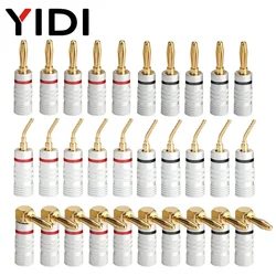 10pcs Gold Plated 2mm 4mm Male Banana Plug Connector for Video Audio Speaker Adapter Wire Cable Connectors Terminal Binding Post