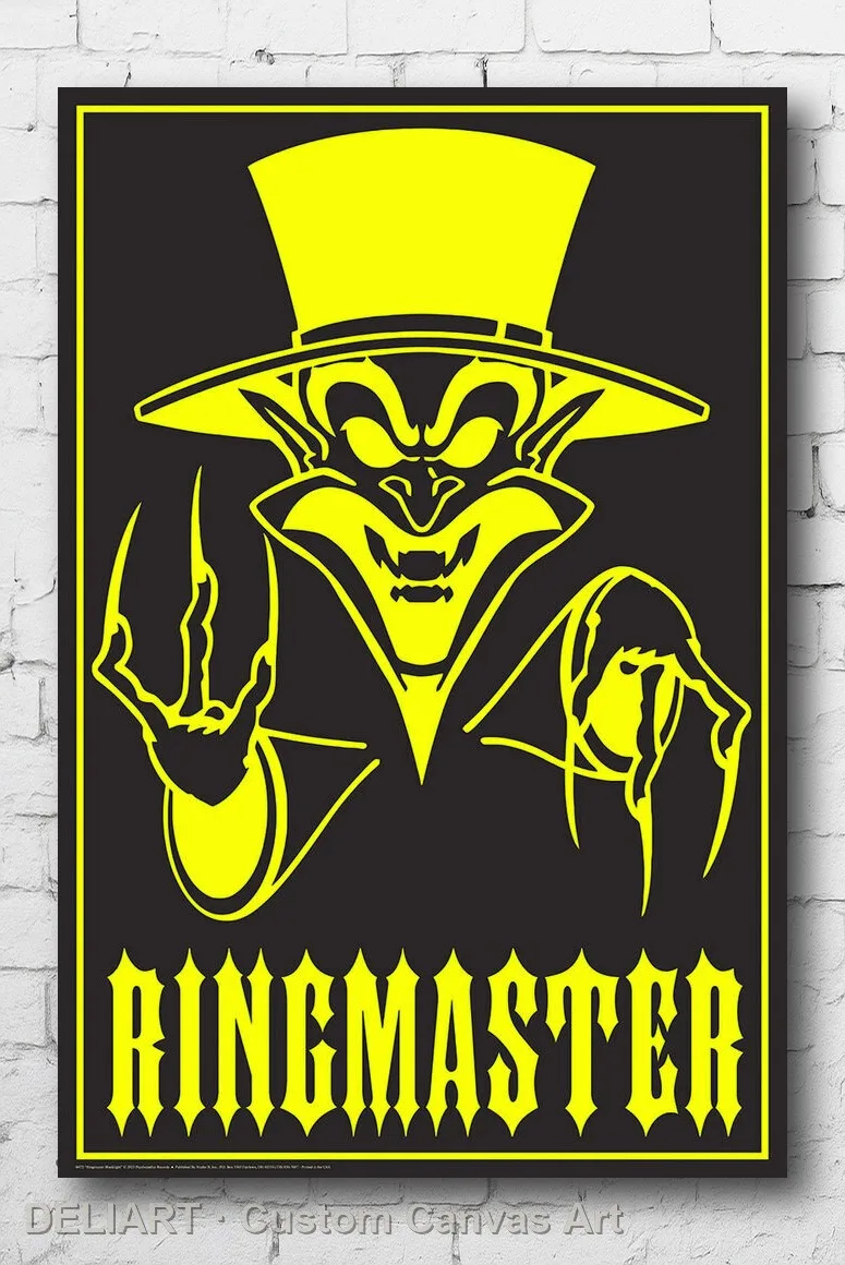 

INSANE CLOWN POSSE - RINGMASTER BLACKLIGHT Canvas Poster MUSIC Custom Size Available Room Decor Home Wall Art