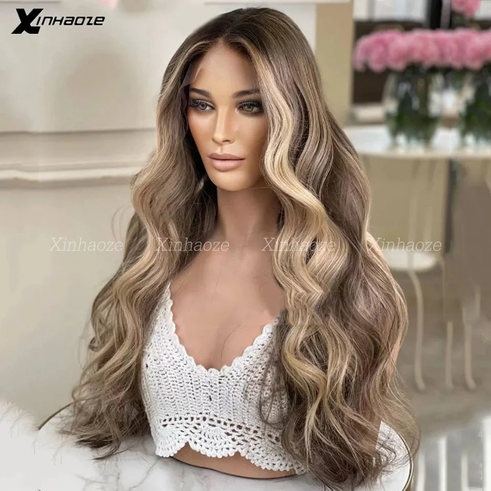 Highlight Transparent 13×4 13×6 Blond Body Wave Human Hair Wigs Pre Plucked Brazilian Bleached 360 Lace Frontal Wigs For Women image 5