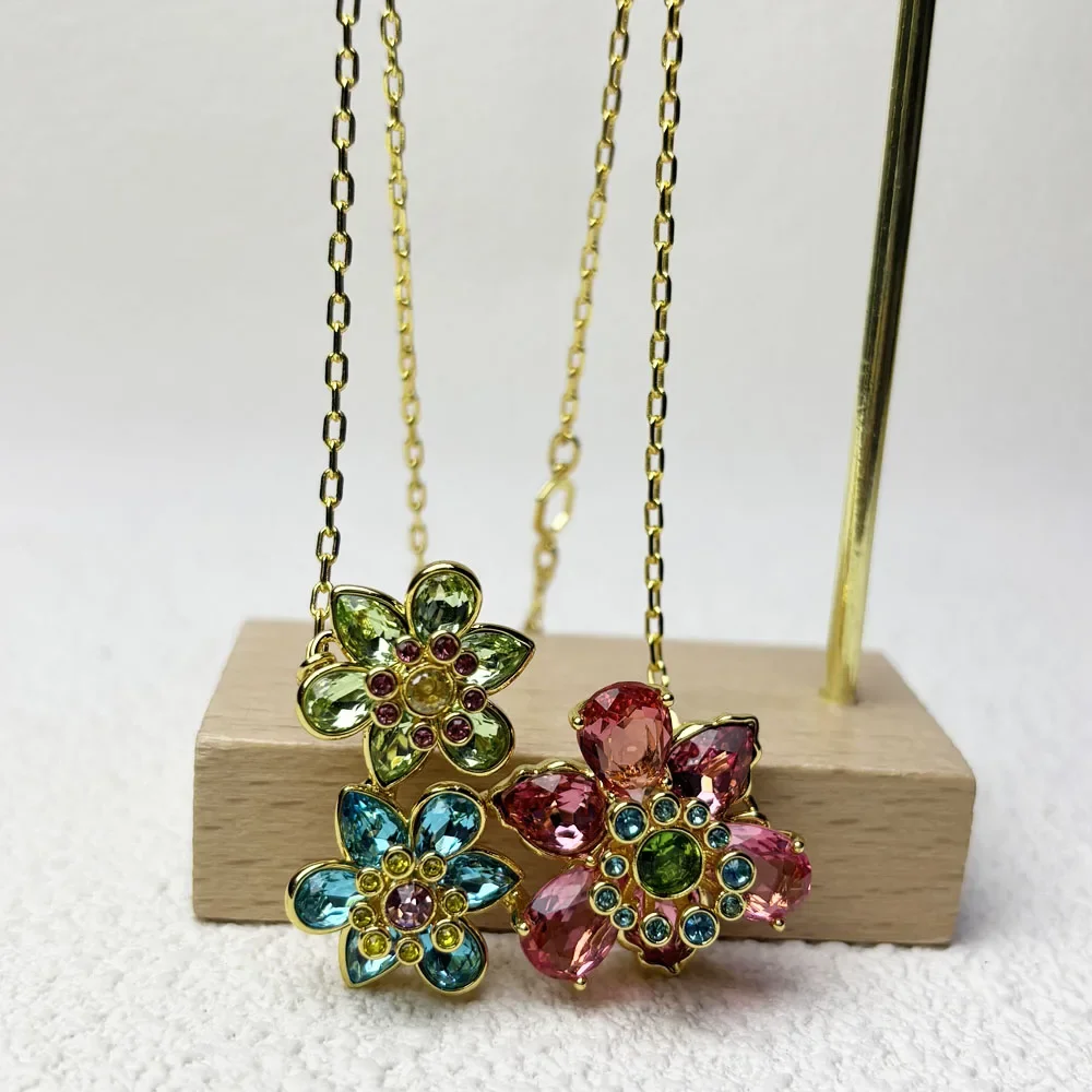 

Original 2026 New Flower Necklace For Women Butterfly Earrings Light Luxury Versatile Bracelet Niche Design Fine Jewelry Set