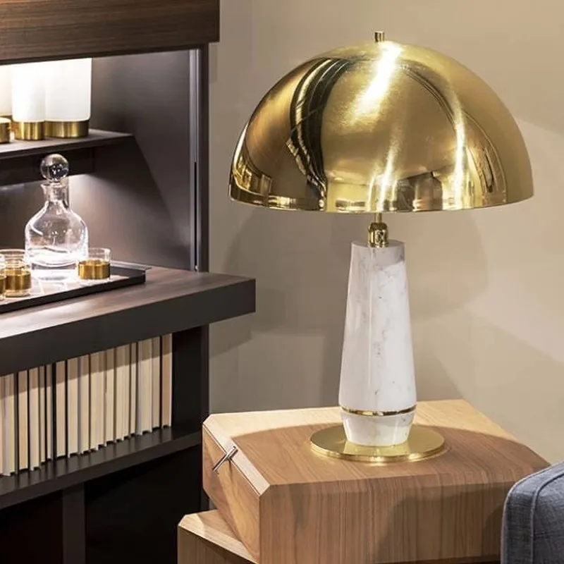Marble table lamp Nordic light luxury atmosphere model room decoration hotel B & B villa creative minimalism