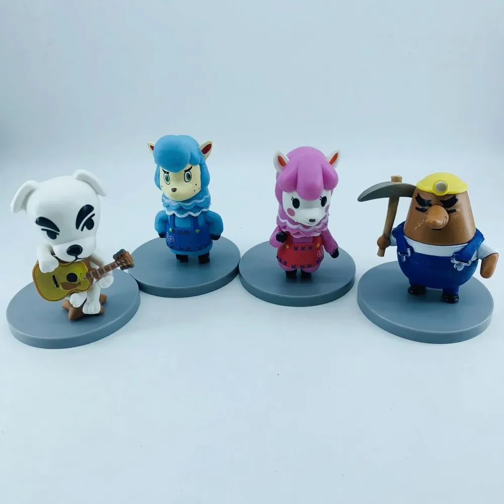 4pcs Animal Crossing Characters Action Figures Toys PVC Resetti Reese K.K.Slider Action Figure Collection Model Dolls for Gift