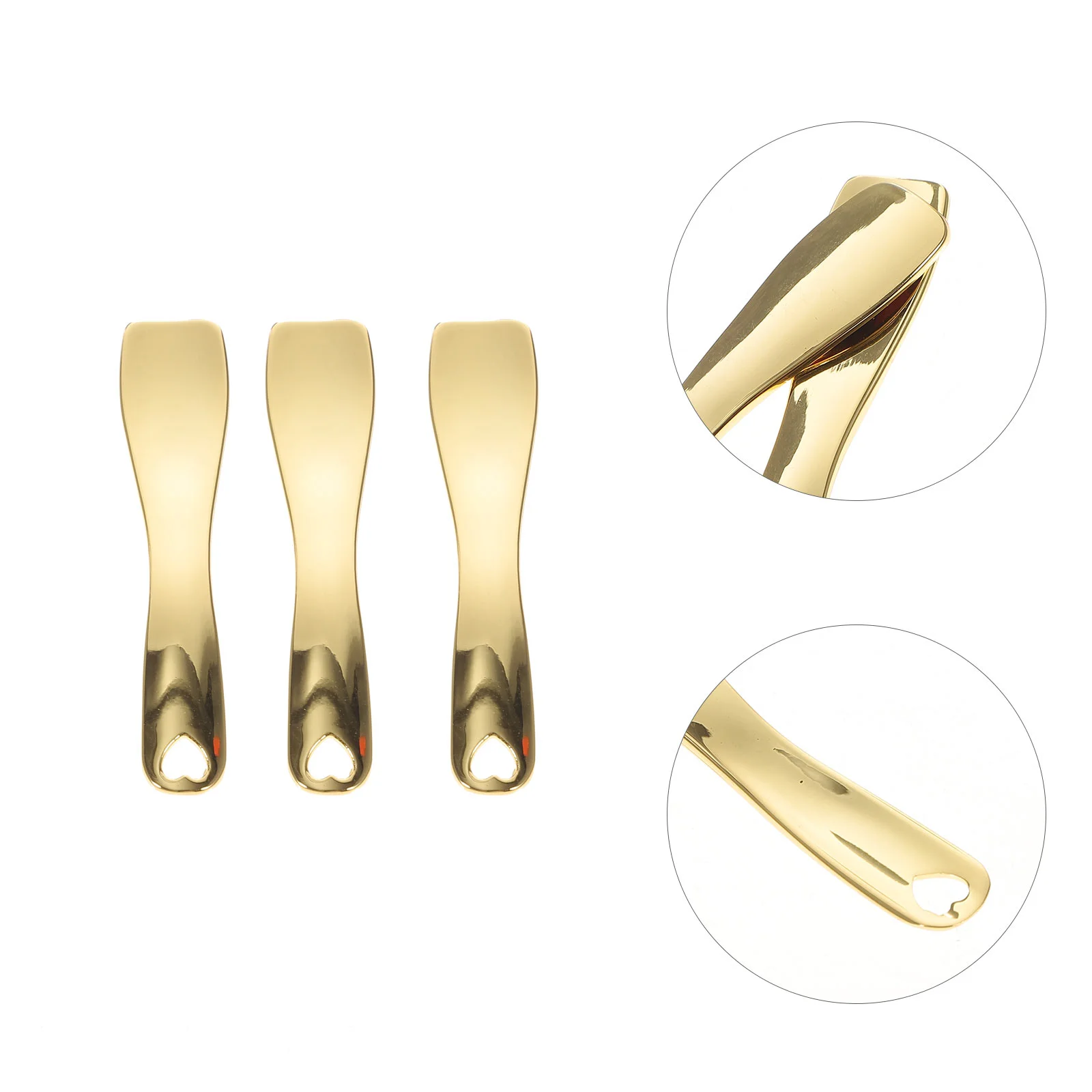 

3 Pcs Skincare Tools Cream Spoon Eye Massage Applicator Makeup Golden Zinc Miss