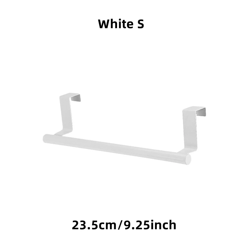1/2 stuks handdoekenrek boven deur handdoekstang hangende houder roestvrij staal badkamer keukenkast wit zwart handdoekdoek plank hanger - afbeelding 1