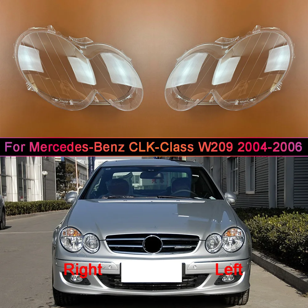 Headlamp Cover For Mercedes-Benz 2004-2006 CLK-Class W209 (With patterns) Transparent Lampshade Headlight Shell Lens Plexiglass