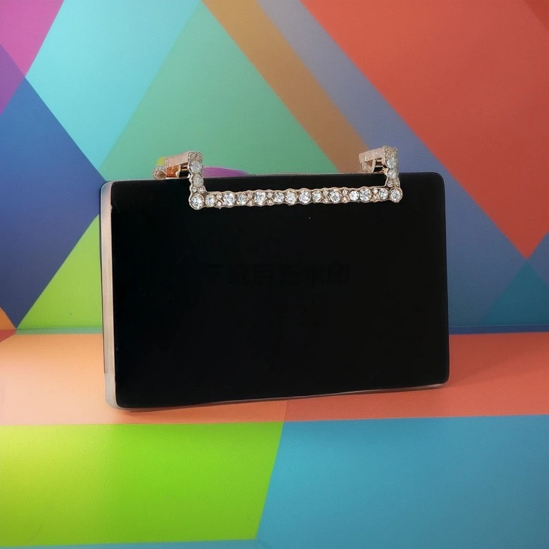 Fashion Temperament Diamond Encrusted Dinner Bag Ladies Clutch Banquet Dress Crossbody Small Square Luxury Shiny Bag Bolso Mujer