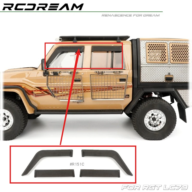 RC Crawler Upgrade Part Window Rain Visor Deflector Rain Guard For RGT LC79 1/10  RC Car Custom Size Simulated Decor Accessory